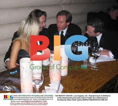 Russell Crowe & Girlfriend at Dreamworks Party