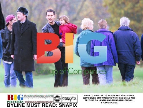 Clive Owen out walking with family in London