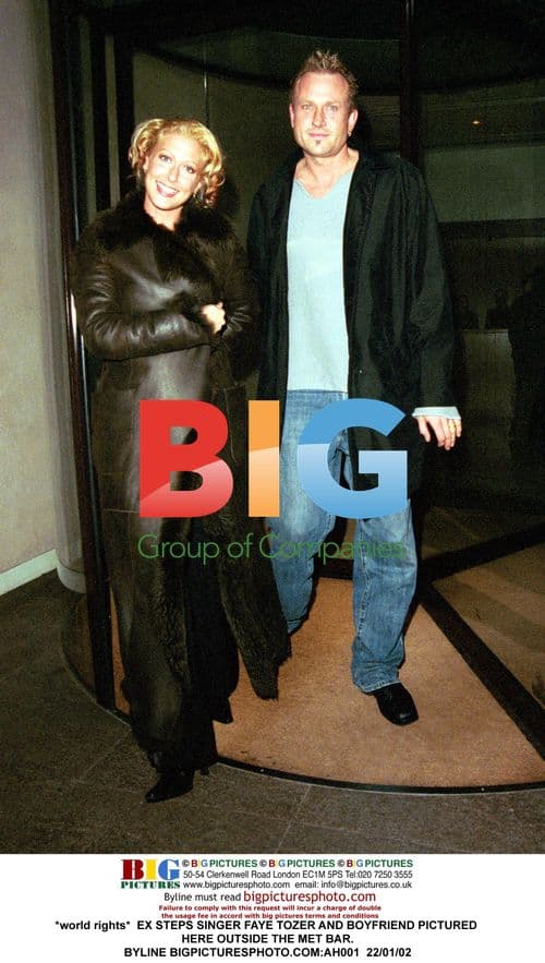 Faye Tozer and Boyfriend Outside Met Bar