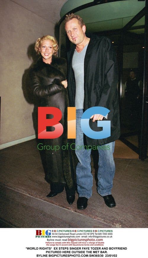 Faye Tozer and Boyfriend Outside Met Bar