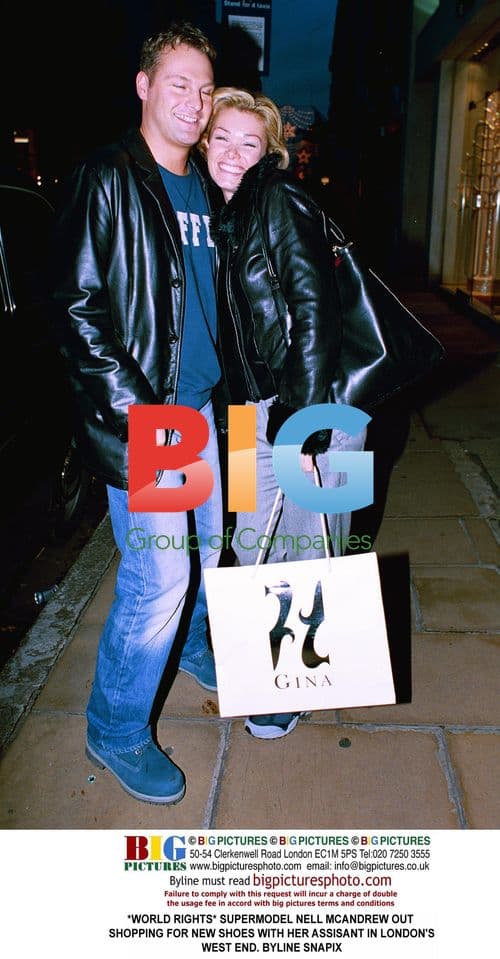 Supermodel Nell McAndrew shopping in London