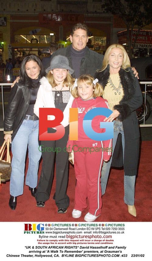 David Hasselhoff and Family at 'A Walk To Remember' Premiere