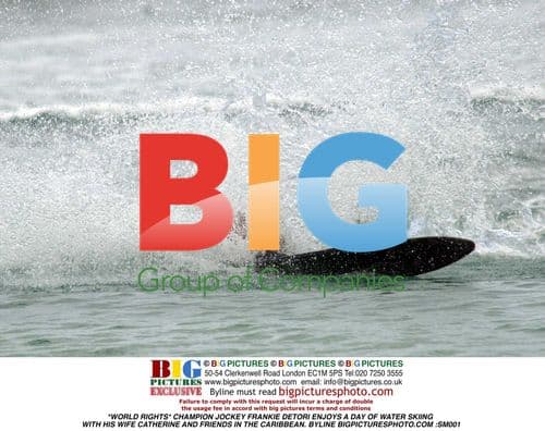 Frankie Detori Water Skiing with Wife in Caribbean