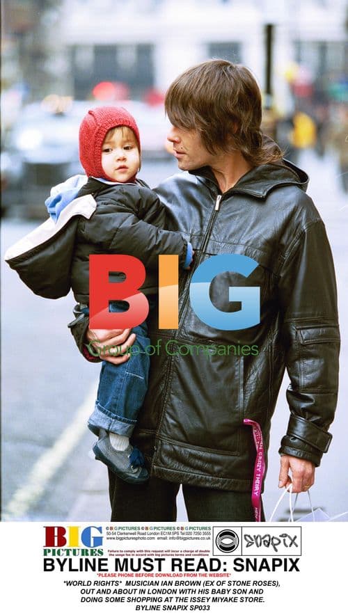 Ian Brown out shopping with son in London