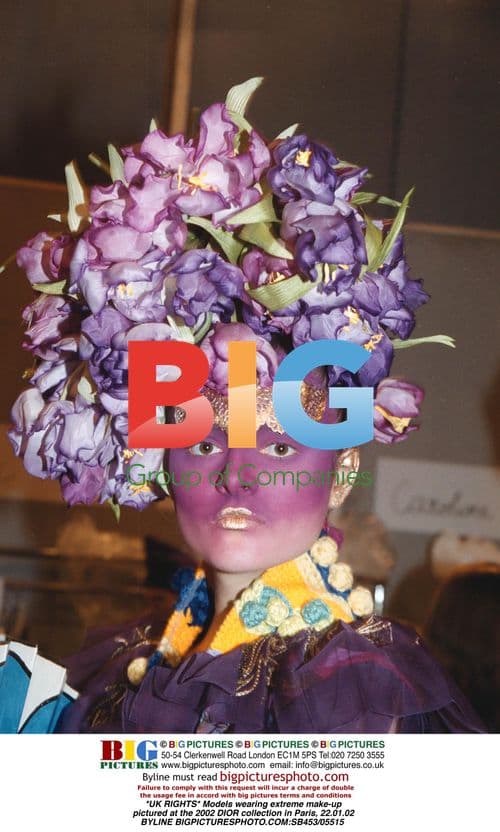 Models in extreme make-up at DIOR show