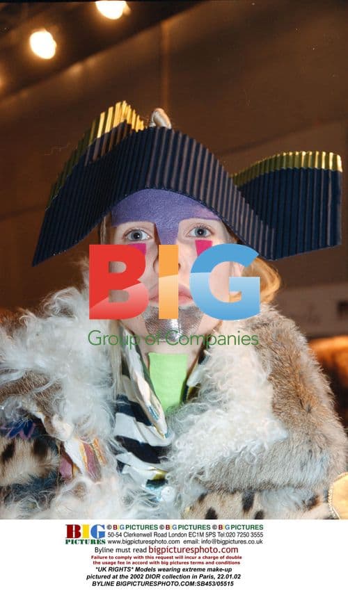 Models in Extreme Make-up at DIOR Show