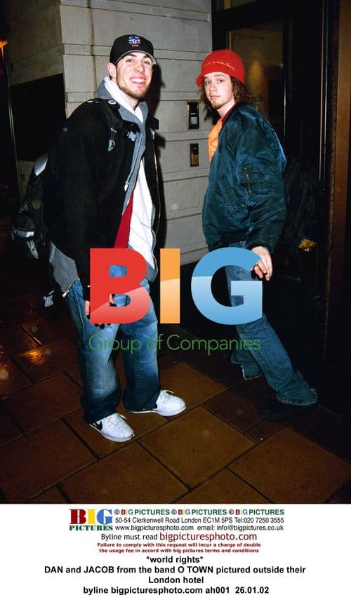 O Town Members Outside London Hotel