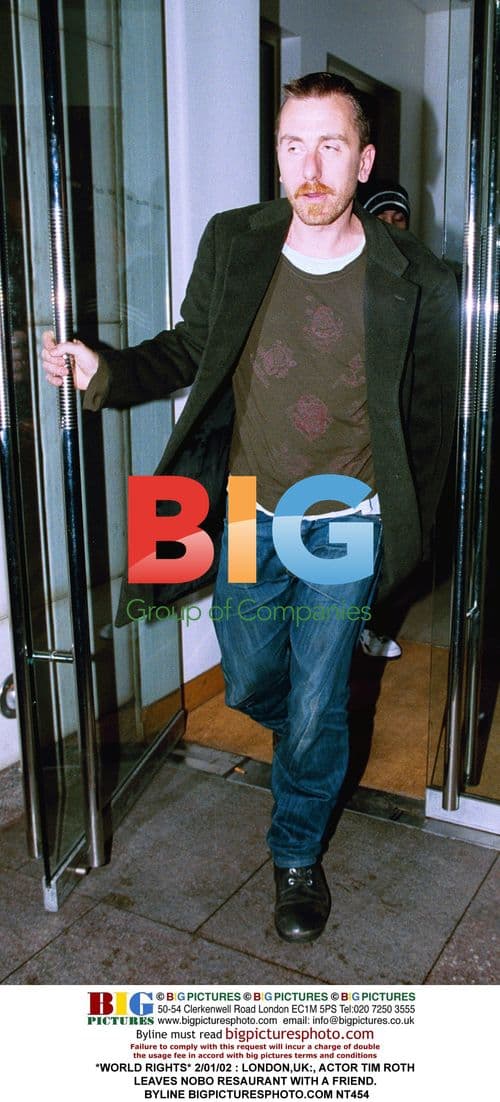 Tim Roth Leaves Nobu Restaurant with Friend