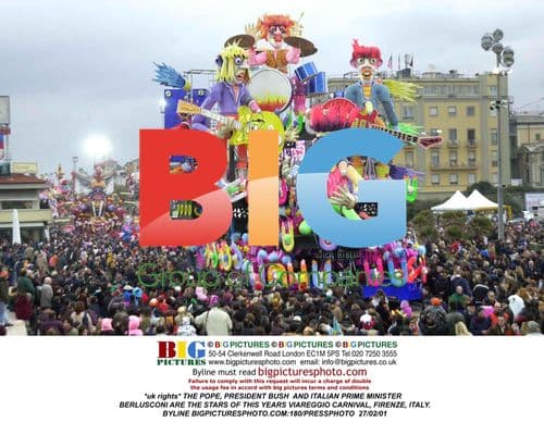 THE POPE, PRESIDENT BUSH AND ITALIAN PRIME MINISTER AT VIAREGGIO CARNIVAL