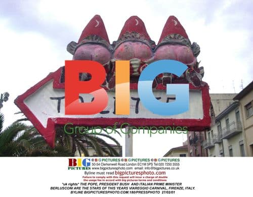 The Pope, Bush, and Berlusconi at Viareggio Carnival