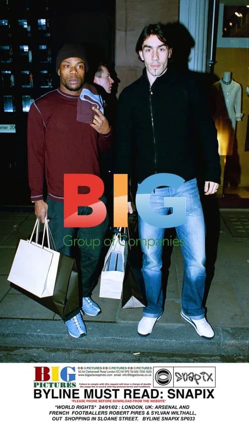 Arsenal Footballers Robert Pires & Sylvan Wilthall Shopping