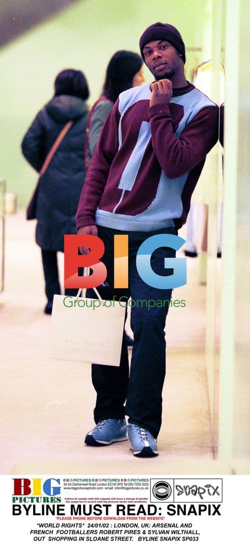 Arsenal Footballers Robert Pires & Sylvan Wilthall Shopping