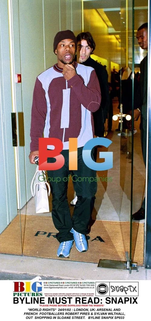 Arsenal Footballers Pires & Wilthall Shopping in London
