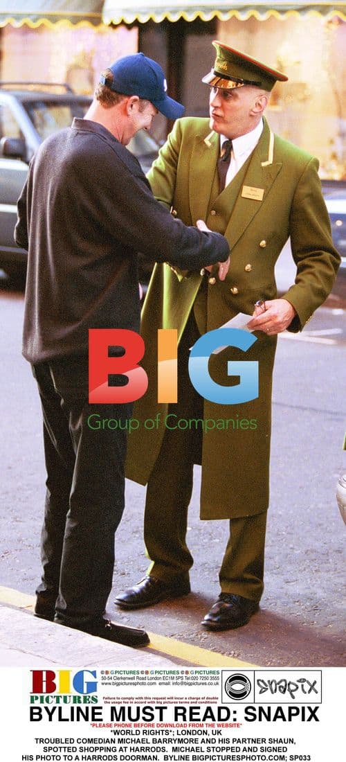 Michael Barrymore and Partner Shop at Harrods