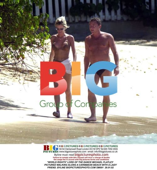Michael Flatley Strolling on Caribbean Beach