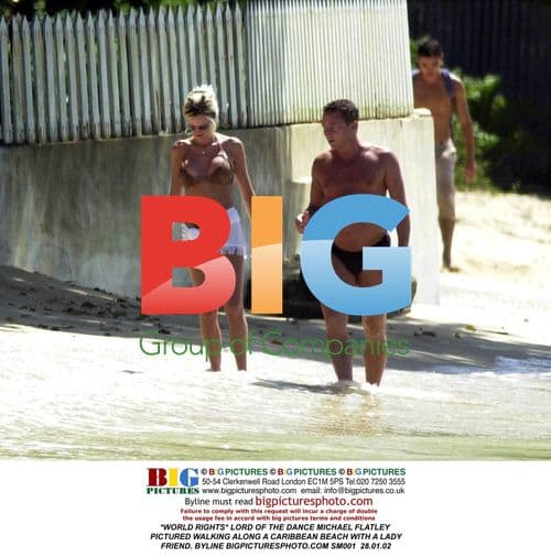 Michael Flatley Strolling on Caribbean Beach