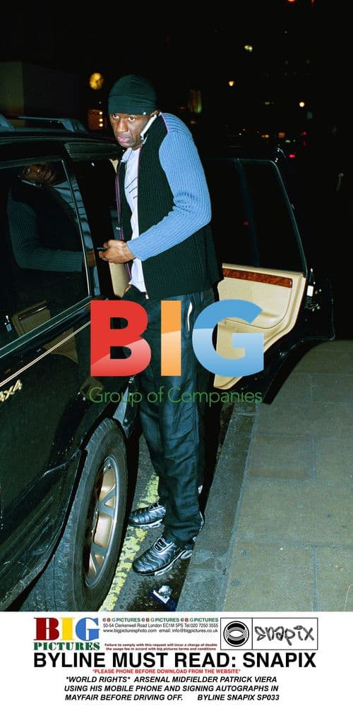 Arsenal Midfielder Patrick Viera in Mayfair