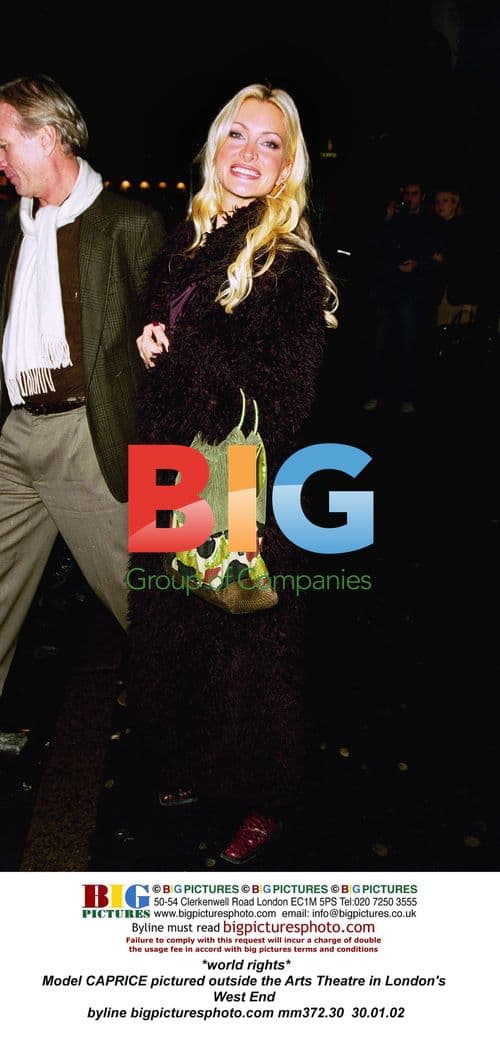 Caprice outside Arts Theatre in London