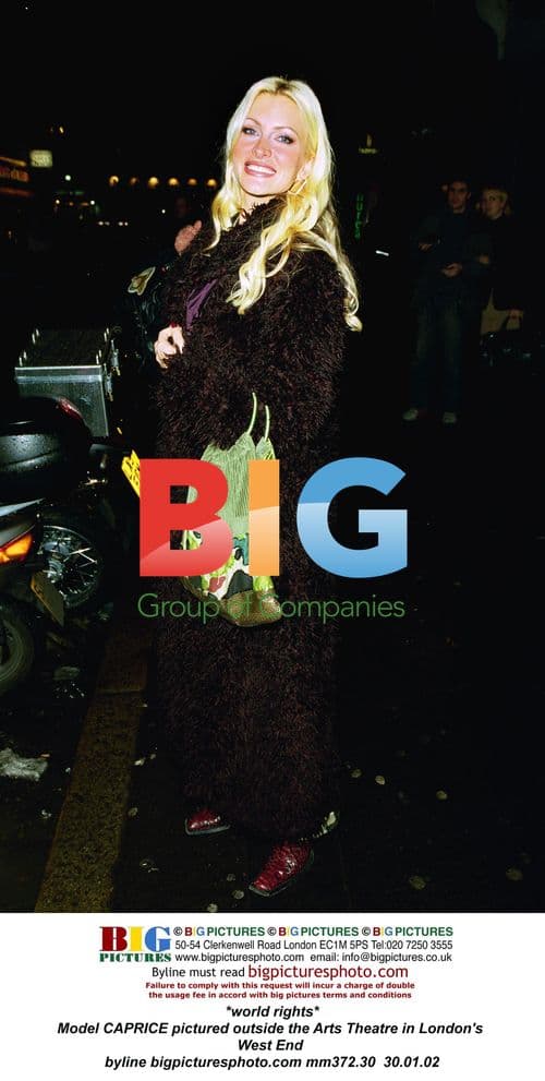 Model CAPRICE outside Arts Theatre