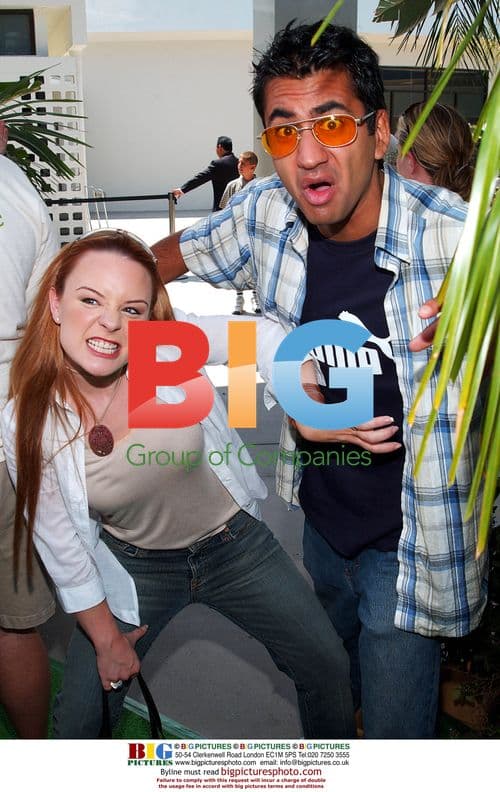 Jenna Van Oy and Kal Penn at "Crocodile Hunter" premiere