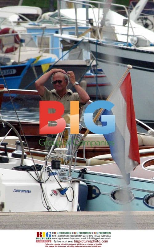 King Carl Gustaf and Queen Silvia of Sweden on Boat