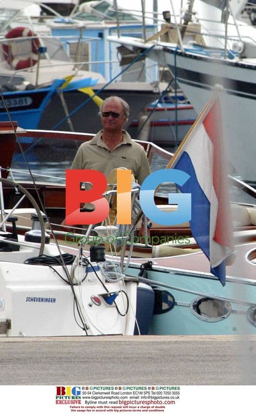 King Carl Gustaf and Queen Silvia of Sweden on Boat