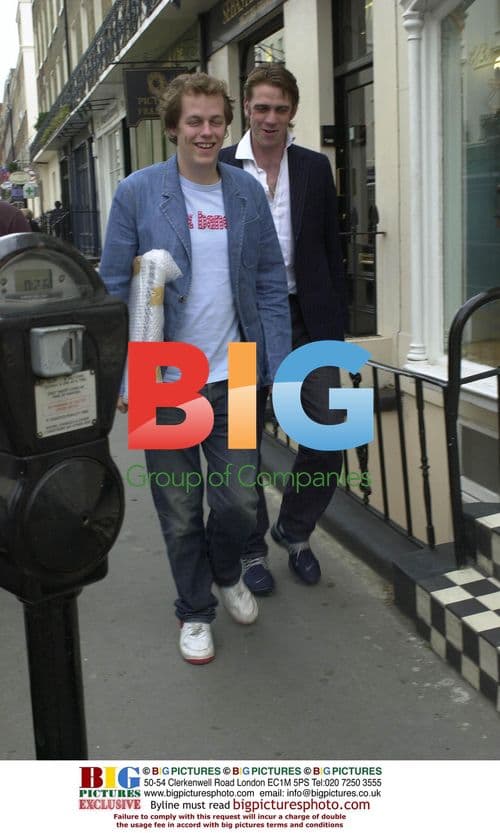 Tom Parker-Bowles and friend leaving restaurant