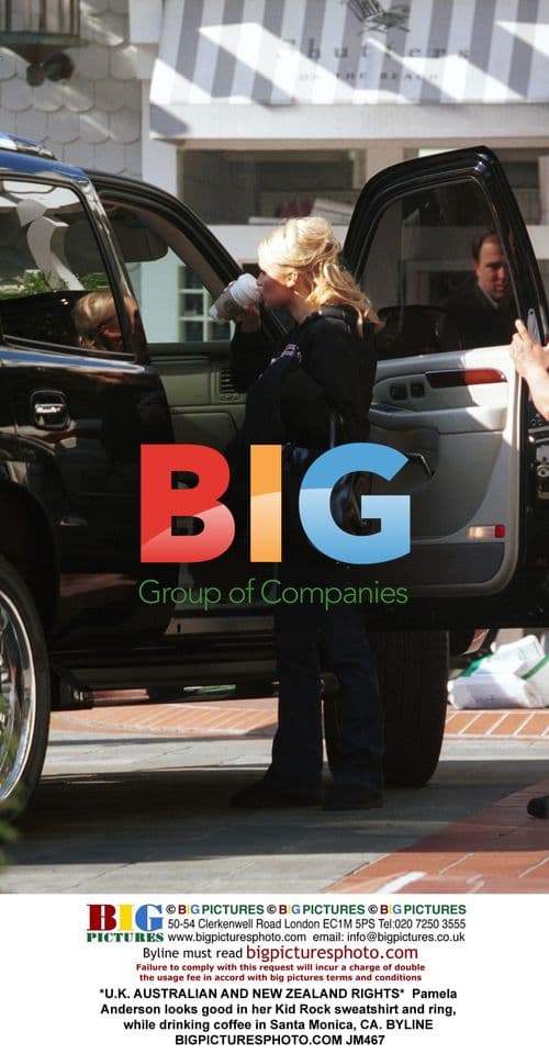 Pamela Anderson in Kid Rock Sweatshirt in Santa Monica