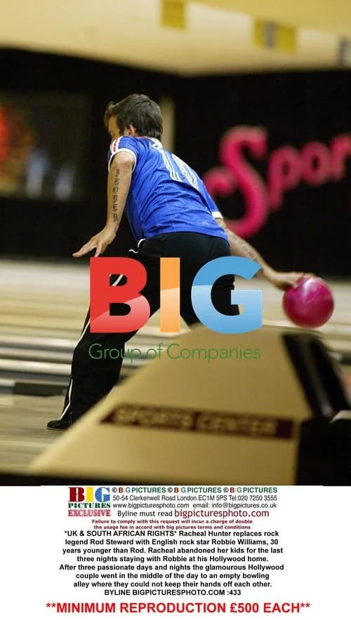 Racheal Hunter and Robbie Williams at Bowling Alley