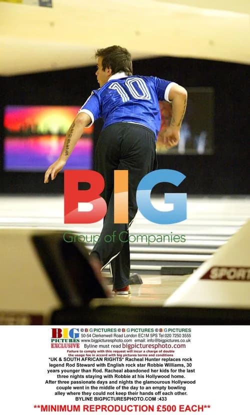 Racheal Hunter and Robbie Williams at Bowling Alley