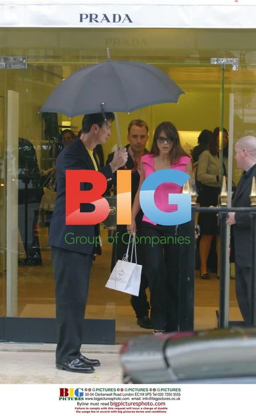 Liz Hurley shops with David Furnish in Paris