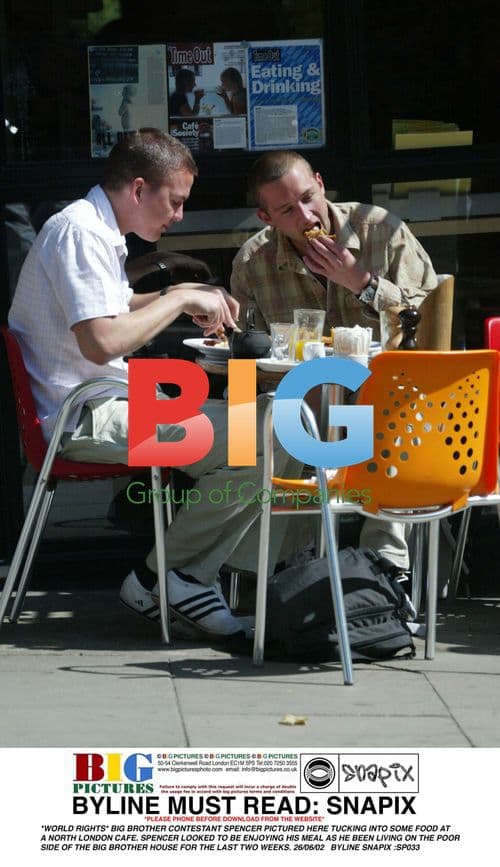 Big Brother's Spencer Eats at London Cafe