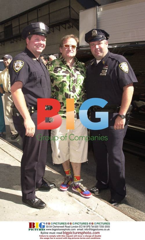 Robin Williams arrives at Letterman's Late Show