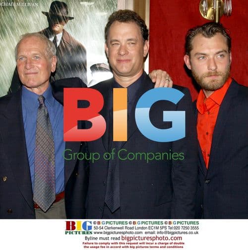 Paul Newman, Jude Law, Tom Hanks at "Road to Perdition" Premiere