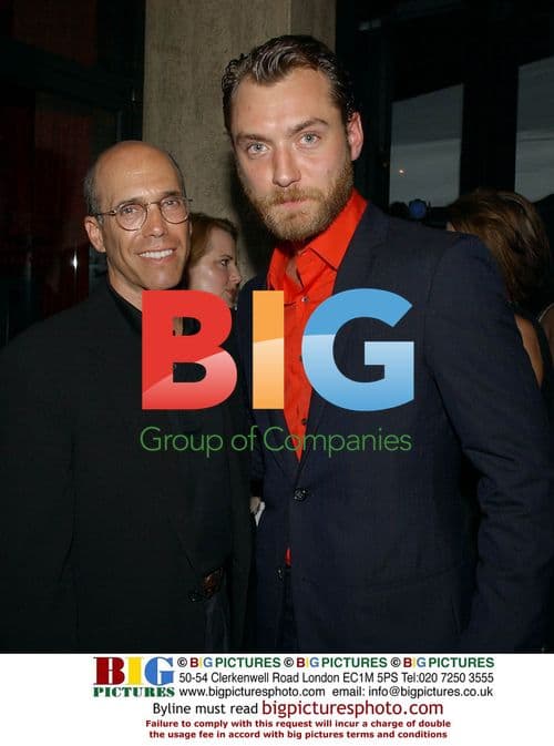 Jude Law and Jeffrey Katzenberg at "Road to Perdition" NYC Premiere