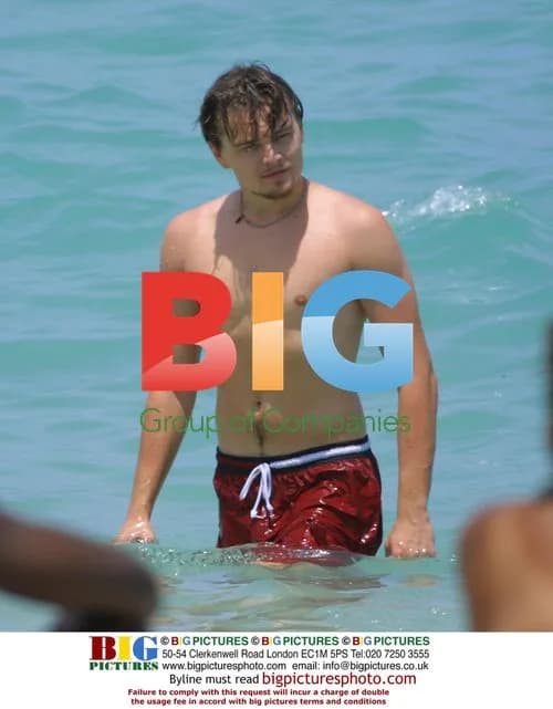 Leonardo DiCaprio and Tobey Maguire on Miami Beach