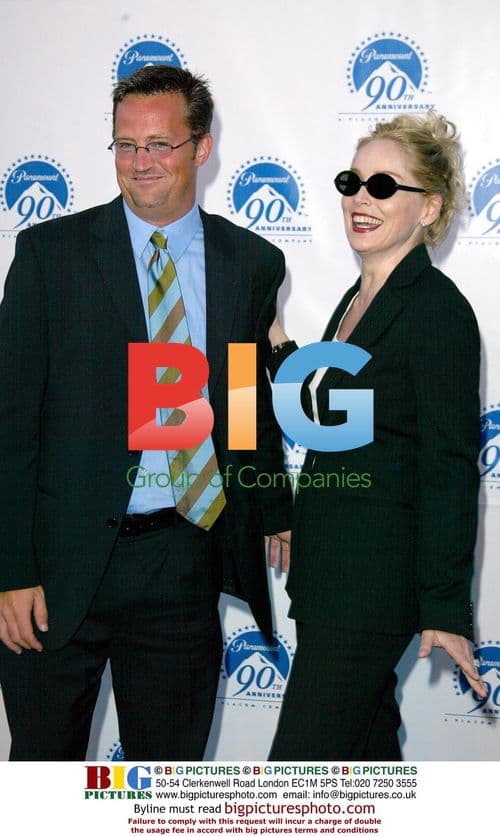 Sharon Stone and Mathew Perry at Paramount 90th Anniversary Party