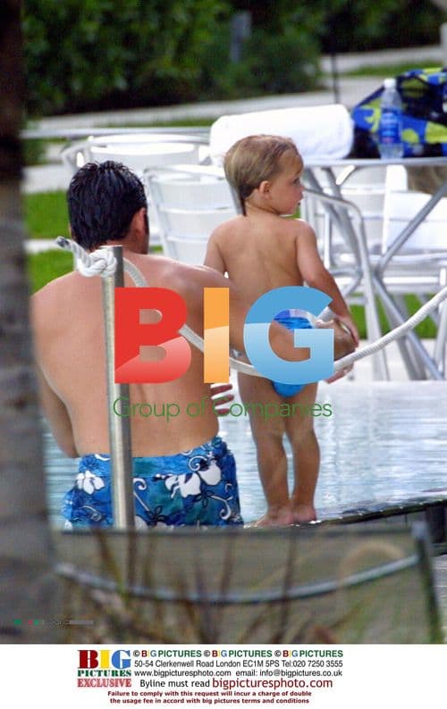 Dean Cain Plays with Son in Miami