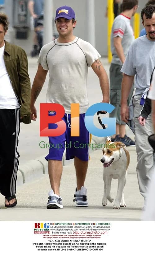 Robbie Williams at AA meeting, beach in Santa Monica