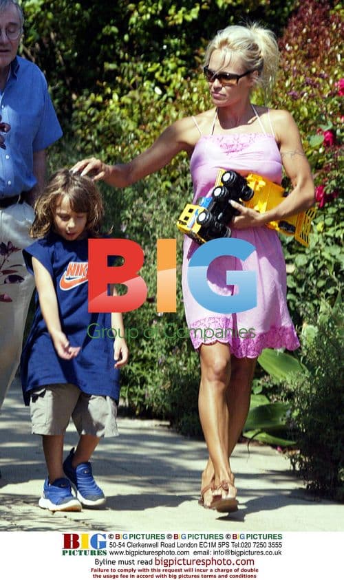 Pamela Anderson with sons in Santa Monica
