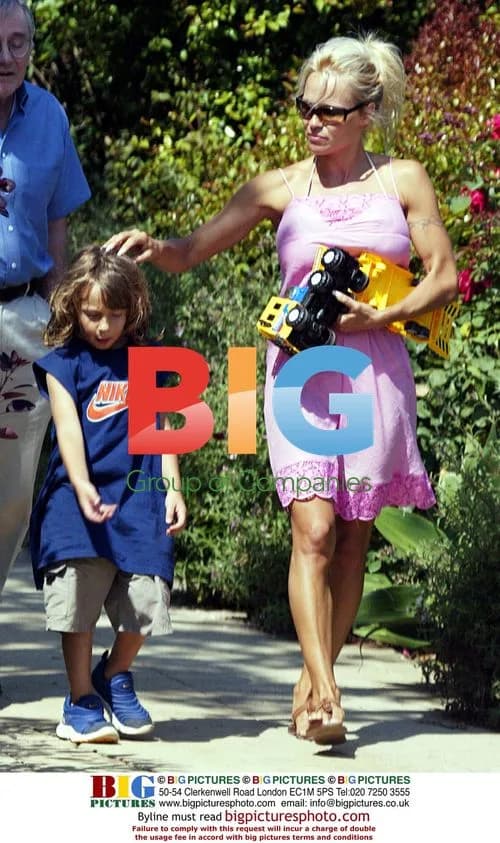 Pamela Anderson with sons in Santa Monica