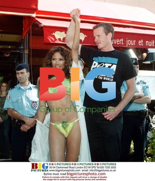 Traci Bingham in Paris PETA Campaign