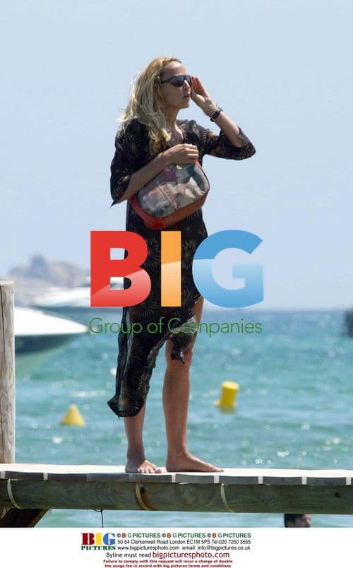 Jerry Hall and son Gabriel in St Tropez