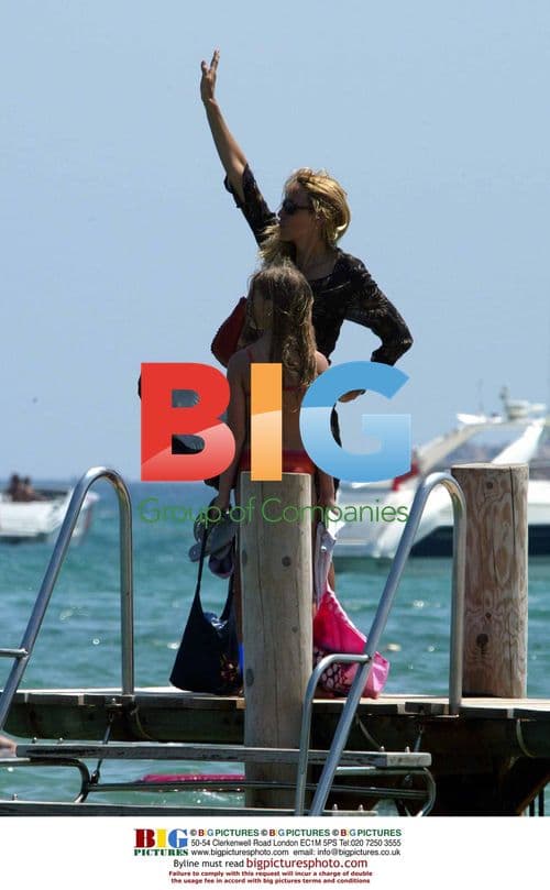 Jerry Hall and Son Gabriel in St Tropez