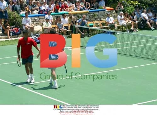 Matthew Perry plays tennis at Playboy Mansion