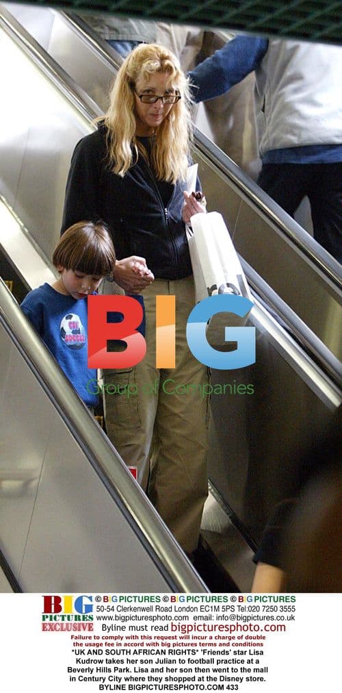 Lisa Kudrow and son Julian at football practice