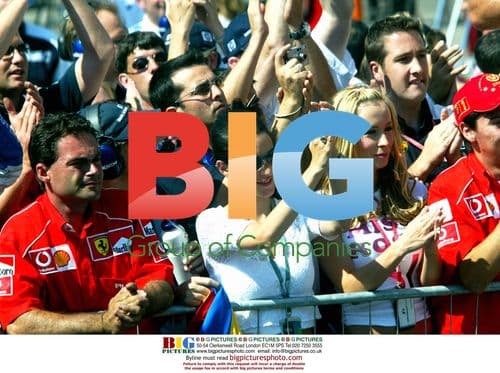 Montoya and Schumacher Celebrate Podium