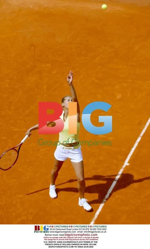 Anna Kournikova plays tennis at French Open