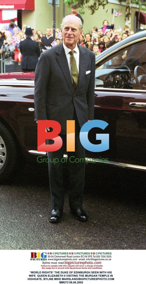 Queen Elizabeth II and the Duke of Edinburgh at Murgan Temple