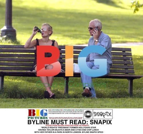 Davinia Taylor Enjoys Lunch with Father